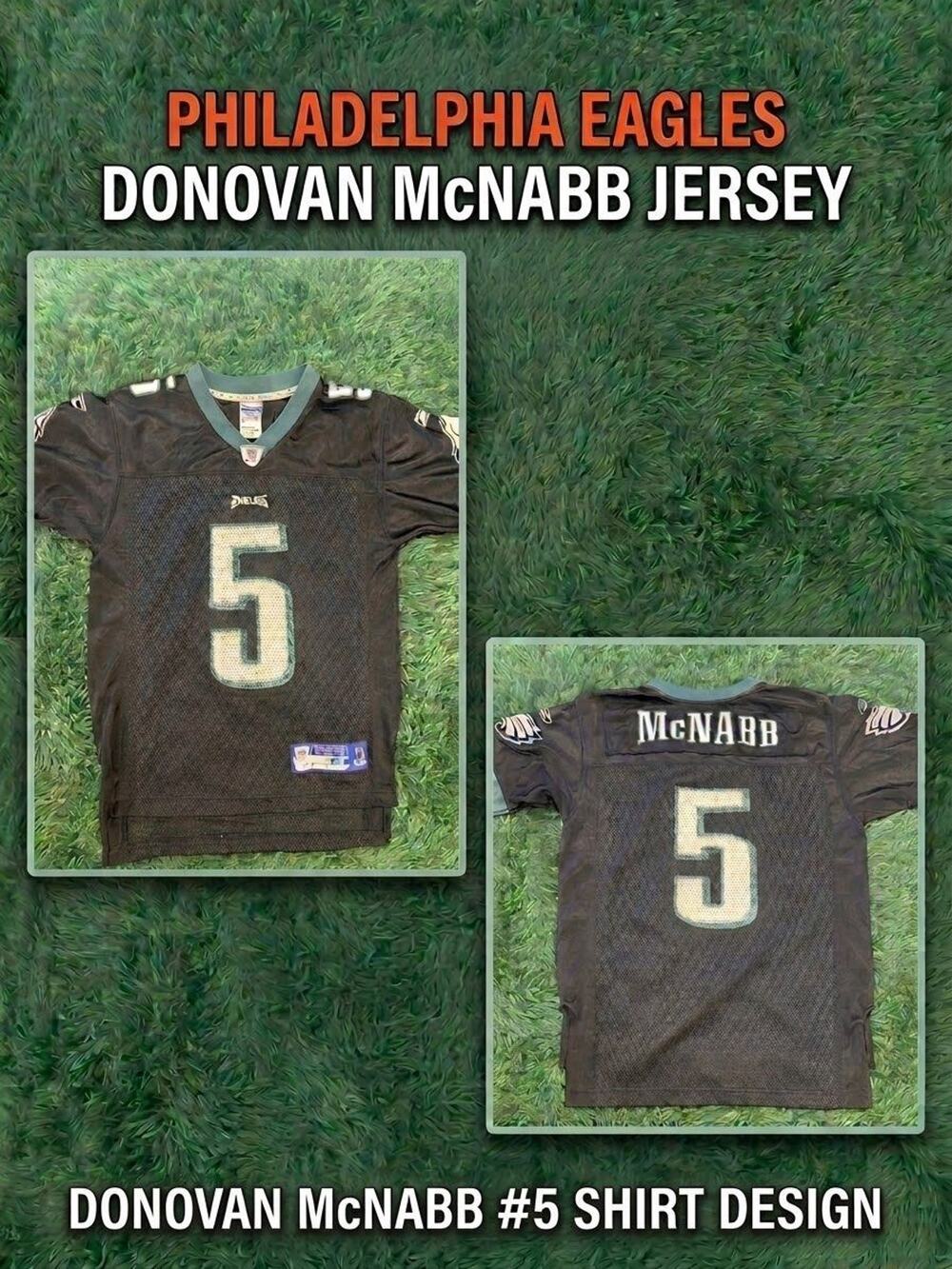 Reebok Philadelphia Eagles Donovan McNabb #5 Youth Black NFL Football Jersey M